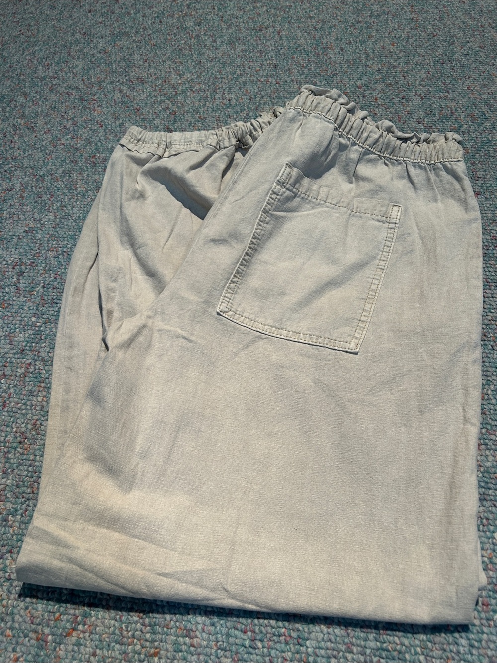 Zara Light Beige Elastic-Waist Wide Leg Pants - Picture 10 of 10